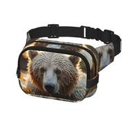 Sac banane pour homme et femme - Motif ours traversant la rivière - Taille unique - Noir, Noir , Taille unique