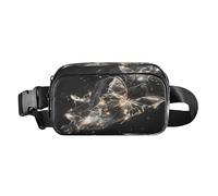 Sac banane pour homme et femme - Motif papillons volants - Argenté - Avec sangle réglable, C576, Poche de rangement