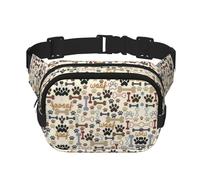 Sac banane pour homme et femme - Motif pattes d'os de chien - Pour l'entraînement, la course, les voyages, la randonnée, Noir , Taille unique