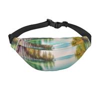Sac banane pour homme et femme - Motif paysage d'eau propre et de lac - Sac banane à bandoulière pour partout - Sac banane avec sangle réglable - Sac de poitrine décontracté pour la randonnée en plein