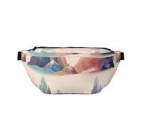 Sac banane pour homme et femme, motif Père Noël portant des lunettes, ceinture avec sangle réglable, sac banane tendance pour voyage, Plusieurs montagnes différentes, Taille unique