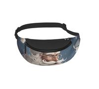 Sac banane pour homme et femme Motif Père Noël Pour voyage, sport, course à pied, randonnée, jogging, gym, Noir , Taille unique