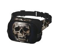 Sac banane pour homme et femme - Motif tête de mort - Avec sangles réglables - Noir - Taille unique, Noir , Taille unique