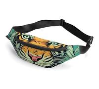 Sac banane pour homme et femme - Motif tête de tigre - Sac banane pour voyage, marche, course à pied, couleur : 36 x 15 cm, couleur, 36*15cm