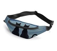 Sac banane pour homme et femme - Motif « The Moon at Night » - Sac banane de sport avec sangle réglable - Pour voyage, course à pied, entraînement, blanc, 36,6 x 15,9 cm, blanc, 14.2x5.9 Inches