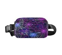 Sac banane pour homme et femme - Motif toile d'araignée fluo - Pour la marche, la course à pied, le cyclisme, la randonnée, les voyages, l'entraînement avec sangle réglable, C874, Poche de rangement