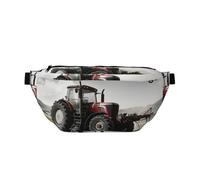 Sac banane pour homme et femme - Motif tracteur agricole - Réglable - Pour voyage, sport, course à pied, randonnée, Noir , Taille unique