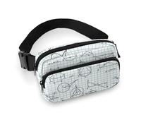 Sac banane pour homme et femme - Petit sac à bandoulière avec imprimé équation mathématique pour homme et femme, sac banane pour entraînement, course à pied, voyage avec sangle réglable