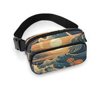 Sac banane pour homme et femme - Petit sac à dos à bandoulière - Éléphant d'Afrique, Chat de style anime, 20x13cm