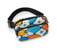 Sac banane pour homme et femme - Petit sac à dos à bandoulière - Motif animal de dessin animé, Poisson, 20x13cm