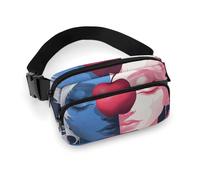 Sac banane pour homme et femme - Petit sac à dos à bandoulière - Motif baies et fruits, Fruits sur le visage, 20x13cm