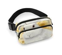 Sac banane pour homme et femme - Petit sac à dos à bandoulière - Motif fleurs fraîches, Motif lapin, 20x13cm