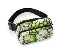 Sac banane pour homme et femme - Petit sac à dos à bandoulière - Motif floral - Forme simple, Fruit vert du Pentagone, 20x13cm