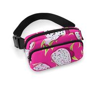 Sac banane pour homme et femme - Petit sac à dos d'hiver jaune - Motif fruit du dragon rouge - 20 x 13 cm, Motif fruit du dragon rouge, 20x13cm