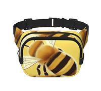 Sac banane pour homme et femme, petit sac banane tendance à bandoulière léger Honey Bee2 pour la course à pied, l'entraînement, la randonnée, les voyages