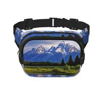 Sac banane pour homme et femme - Petit sac banane tendance - Léger - Parc national de Grand Teton - Pour la course à pied, l'entraînement, la randonnée, les voyages