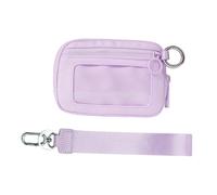 Sac banane pour homme et femme, porte-monnaie avec fenêtre transparente, petit sac de poitrine, porte-téléphone, porte-cartes, portefeuille court, résistant à l'eau, carte unisexe, violet clair