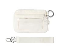 Sac banane pour homme et femme, porte-monnaie avec fenêtre transparente, petite poitrine, porte-téléphone, porte-cartes, portefeuille court, résistant à l'eau, carte unisexe, beige