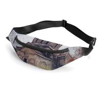 Sac banane pour homme et femme - Pour église arménienne - Sac banane de sport avec sangle réglable - Tendance - Pour voyage, course à pied, entraînement, blanc, 36 x 15 cm, blanc, 14.2x5.9 Inches