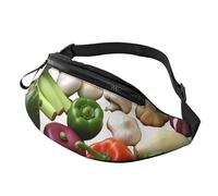 Sac banane pour homme et femme - Présentation de divers légumes - Sac banane avec sangle réglable - Noir - Taille unique, Noir , Taille unique