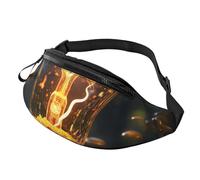 Sac banane pour homme et femme - Sac à dos à bandoulière partout - Sac banane noir chat yeux verts, Ampoule, Taille unique