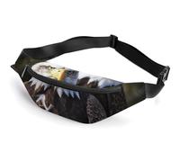 Sac banane pour homme et femme - Sac banane avec sangle réglable - Épée de samouraï du Japon - Petit sac à bandoulière, Tête d'aigle blanche, 36*15cm