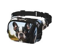 Sac banane pour homme et femme - Sac banane avec sangles réglables - Sac de voyage à bandoulière - Motif Boston Terrier - Noir - Taille unique, Noir , Taille unique