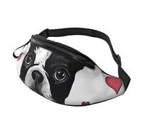 Sac banane pour homme et femme, sac banane Boston Terrier avec sangle réglable, noir, taille unique, Noir , Taille unique