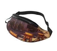 Sac banane pour homme et femme, sac banane Budapest avec sangle réglable, noir, taille unique, Noir , Taille unique
