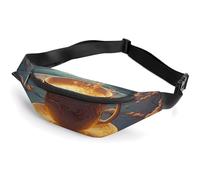 Sac banane pour homme et femme, sac banane café et lune pour voyage, marche, course à pied, style 3, 36 x 15 cm, Style-3, 36*15cm