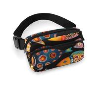 Sac banane pour homme et femme - Sac banane coloré pour voyage, course à pied, randonnée, poisson de dessin animé coloré, 20 x 13 cm, sac banane, 20 x 13 cm, sac banane, Poisson de dessin animé