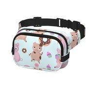 Sac banane pour homme et femme, sac banane de sport, sac banane pour voyage, randonnée, course à pied, cochons, beignets, bonbons et gâteaux