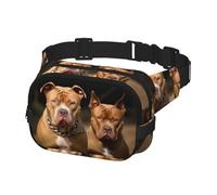 Sac banane pour homme et femme - Sac banane de voyage pour chiens Pitbull, noir, taille unique, Noir , Taille unique