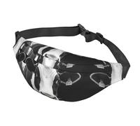Sac banane pour homme et femme - Sac banane décontracté étanche - Motif tête de vache - Noir et blanc - Pour la course à pied, le voyage et le sport, Tête de Vache Humoristique Animal Noir Blanc,