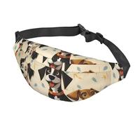Sac banane pour homme et femme - Sac banane décontracté étanche - Sac banane japonais pour sushi crevettes - Pour la course à pied, le voyage et le sport, Chiens de chasse, Taille unique