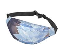 Sac banane pour homme et femme - Sac banane décontracté étanche - Sac banane japonais pour sushi crevettes - Pour la course à pied, le voyage et le sport, Fleur de glace, Taille unique