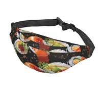 Sac banane pour homme et femme - Sac banane décontracté étanche - Sac banane japonais pour sushi crevettes - Pour la course à pied, le voyage et le sport, Sushi Crevette japonaise, Taille unique