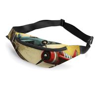 Sac banane pour homme et femme, sac banane différents avions pour voyage, marche, course à pied, 36 x 15 cm, style 2, 36 x 15 cm, multicolore, Taille unique, Sacs à dos Sling