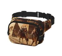 Sac banane pour homme et femme, sac banane égyptien, camels d'Égypte, avec sangle réglable, noir, taille unique, Noir , Taille unique
