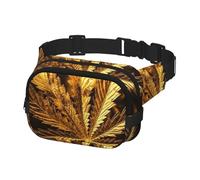 Sac banane pour homme et femme - Sac banane en cannabis doré avec sangle réglable