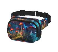 Sac banane pour homme et femme - Sac banane en forme de champignon mystérieux avec sangles réglables - Sac de poitrine de voyage