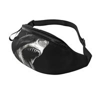 Sac banane pour homme et femme - Sac banane en forme de tête de requin noir avec sangle réglable - Taille unique, Noir , Taille unique