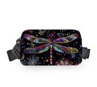Sac banane pour homme et femme - Sac banane étanche avec sangles réglables - Pour téléphone, portefeuille, cadeaux pour voyage, sport, entraînement, Multicolore clair, Small, Sac banane