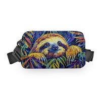 Sac banane pour homme et femme - Sac banane étanche avec sangles réglables - Pour téléphone, portefeuille, cadeaux pour voyage, sport, entraînement, beige, Small, Sac banane