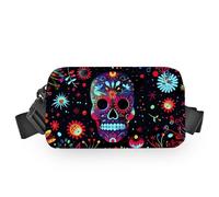 Sac banane pour homme et femme - Sac banane étanche avec sangles réglables - Pour téléphone, portefeuille, cadeaux pour voyage, sport, entraînement, métal, Small, Sac banane