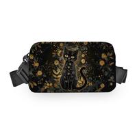 Sac banane pour homme et femme - Sac banane étanche avec sangles réglables - Pour téléphone, portefeuille, cadeaux pour voyage, sport, entraînement, doré clair, Small, Sac banane