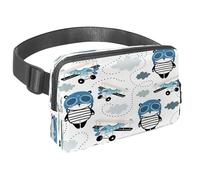 Sac banane pour homme et femme - Sac banane fin pour la marche, le jogging, la randonnée, les voyages, l'entraînement - Panda Pilot et avion, multicolore, 1.5x9.0x5.9in/4x23x15cm, Sacs banane