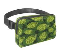 Sac banane pour homme et femme - Sac banane fin pour la marche, le jogging, la randonnée, les voyages, l'entraînement - Cônes de houblon en vert, multicolore, 1.5x9.0x5.9in/4x23x15cm, Sacs banane