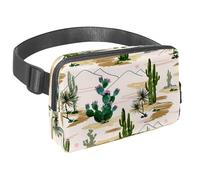 Sac banane pour homme et femme - Sac banane fin pour la marche, le jogging, la randonnée, les voyages, l'entraînement - Cactus succulents dans le désert, multicolore, 1.5x9.0x5.9in/4x23x15cm, Sacs
