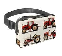 Sac banane pour homme et femme - Sac banane fin pour la marche, le jogging, la randonnée, les voyages, l'entraînement - Machines rouges et tracteurs agricoles, multicolore, 1.5x9.0x5.9in/4x23x15cm,